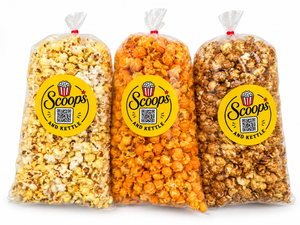 Scoops & Kettle Classic Scoops Trio with Buttery, Cheddar and Caramel popcorn bags